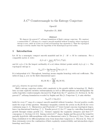 First page of A C^1 Counterexample to the Entropy Conjecture