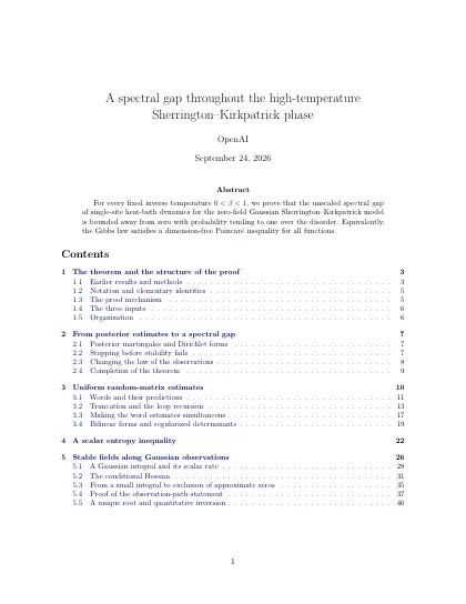 First page of A spectral gap throughout the high-temperature Sherrington–Kirkpatrick phase
