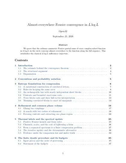 First page of Almost-everywhere Fourier convergence in L log L