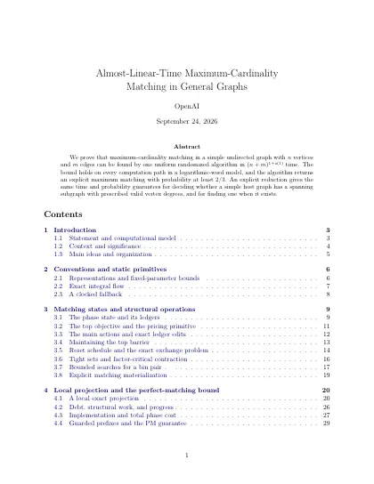 First page of Almost-Linear-Time Maximum-Cardinality Matching in General Graphs