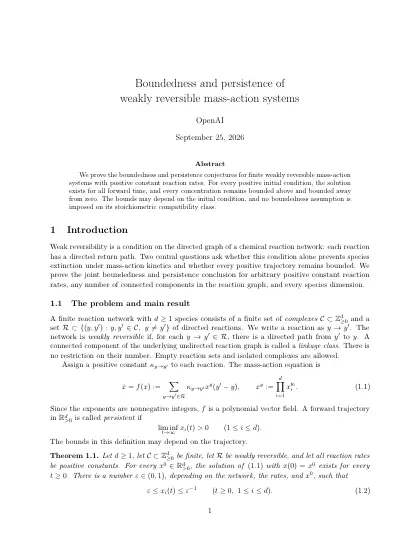 First page of Boundedness and persistence of weakly reversible mass-action systems