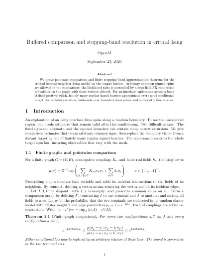First page of Buffered comparison and stopping-band resolution in critical Ising