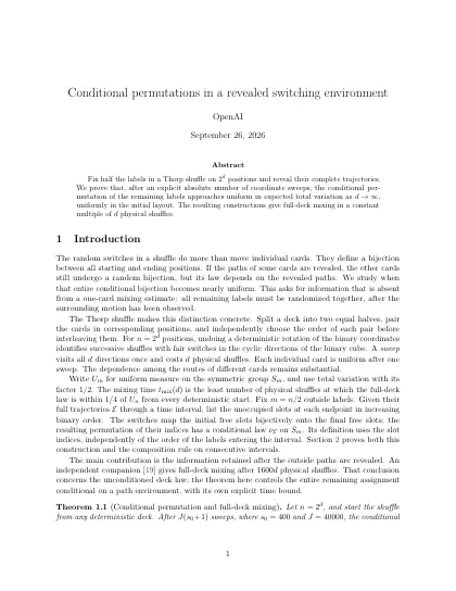 First page of Conditional permutations in a revealed switching environment