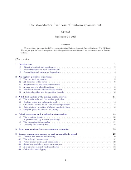 First page of Constant-factor hardness of uniform sparsest cut