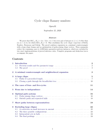 First page of Cycle--clique Ramsey numbers