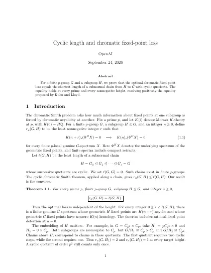 First page of Cyclic length and chromatic fixed-point loss