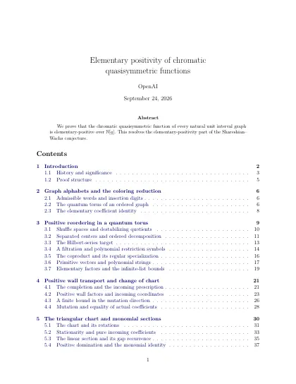 First page of Elementary positivity of chromatic quasisymmetric functions