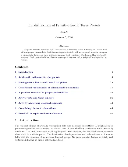 First page of Equidistribution of Primitive Sextic Torus Packets