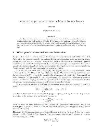 First page of From partial permutation information to Fourier bounds