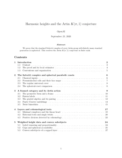 First page of Harmonic heights and the Artin K(pi,1) conjecture