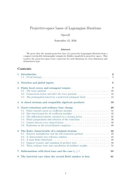 First page of Projective-space bases of Lagrangian fibrations