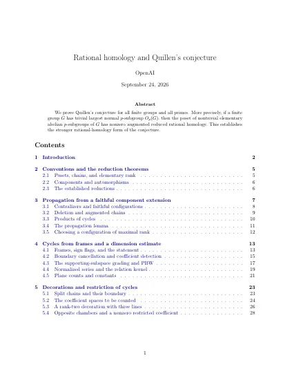 First page of Rational homology and Quillen's conjecture