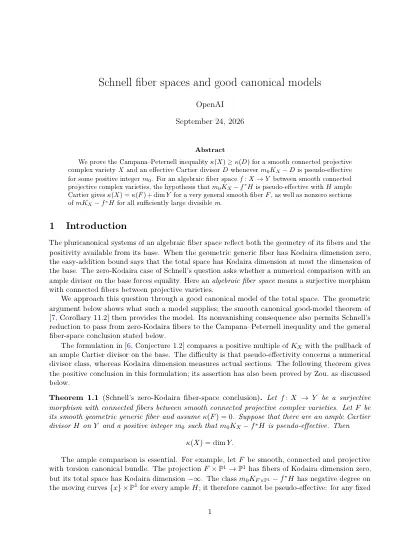 First page of Schnell fiber spaces and good canonical models