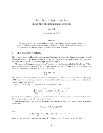 First page of The cotype–cotype conjecture under the approximation property