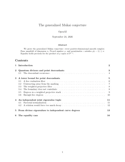 First page of The generalized Mukai conjecture