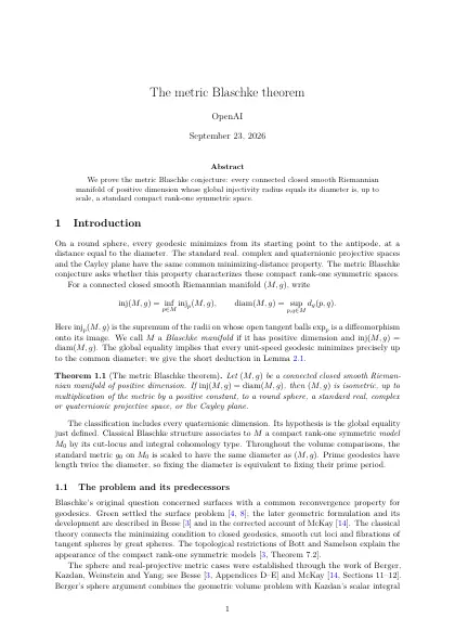 First page of The metric Blaschke theorem