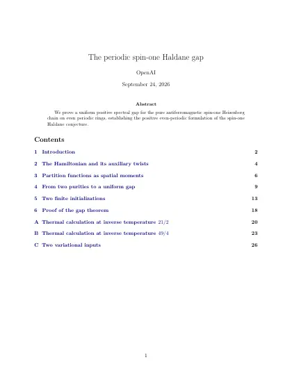 First page of The periodic spin-one Haldane gap