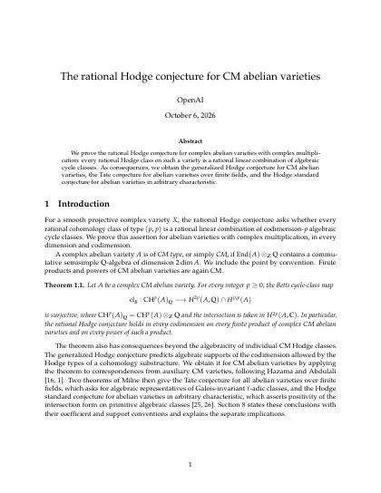 First page of The rational Hodge conjecture for CM abelian varieties