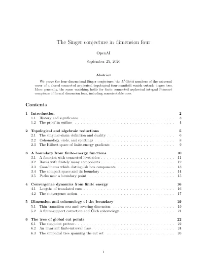 First page of The Singer conjecture in dimension four