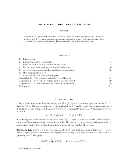 First page of The strong thin tree conjecture