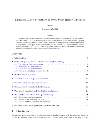First page of Thomason Model Structures in Every Strict Higher Dimension