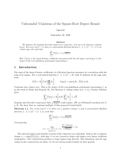 First page of Unbounded Violations of the Square-Root Degree Bound